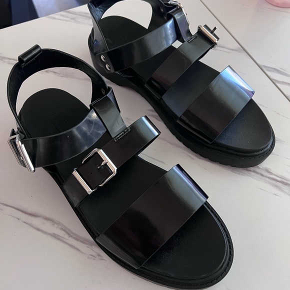 ASOS Black Buckle Sandals - Picture 3 of 12